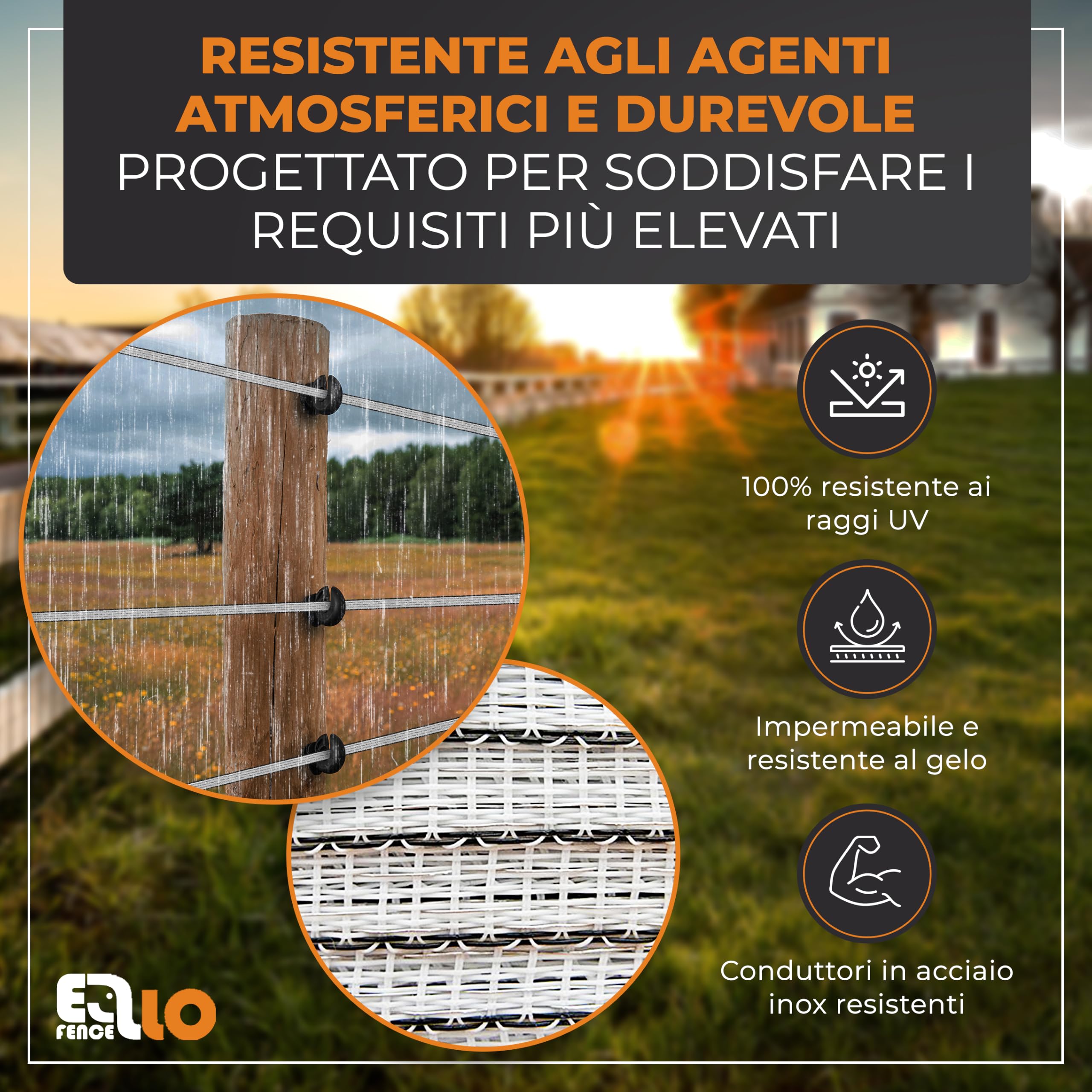 Nastro per recinto elettrico 12,5mm x 200m | Resistente ai raggi UV