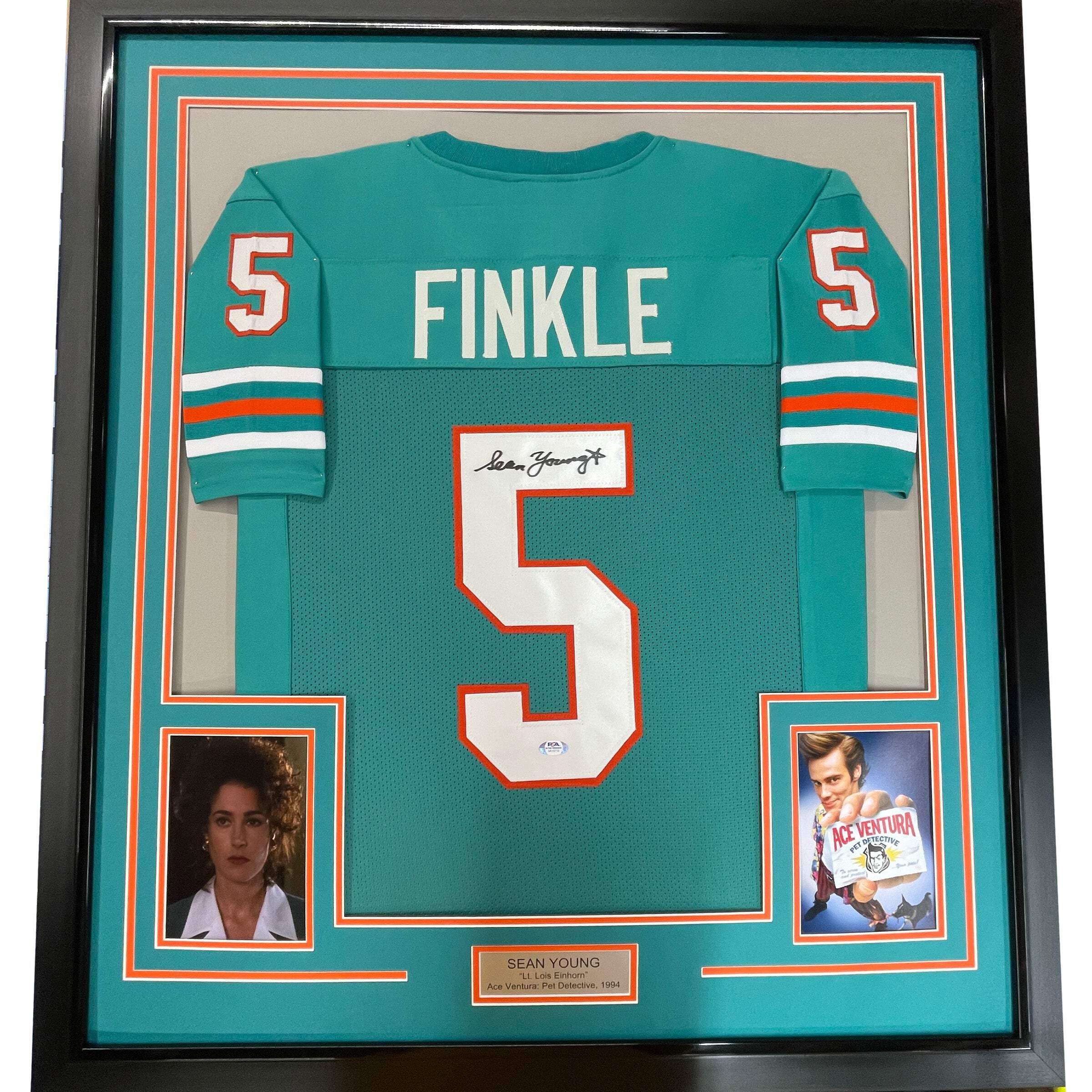 Framed Autographed/Signed Sean Young 33x42 Ray Finkle Miami Teal