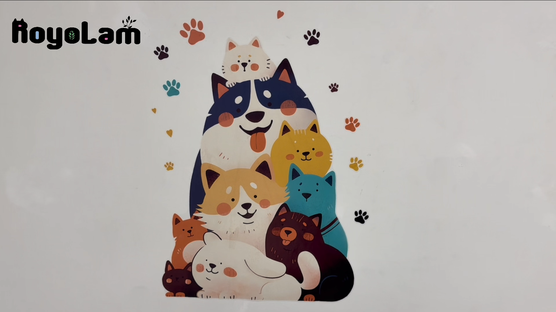 Vinilo decorativo infantil perros y gatos adhesivo impermeable miniatura 7