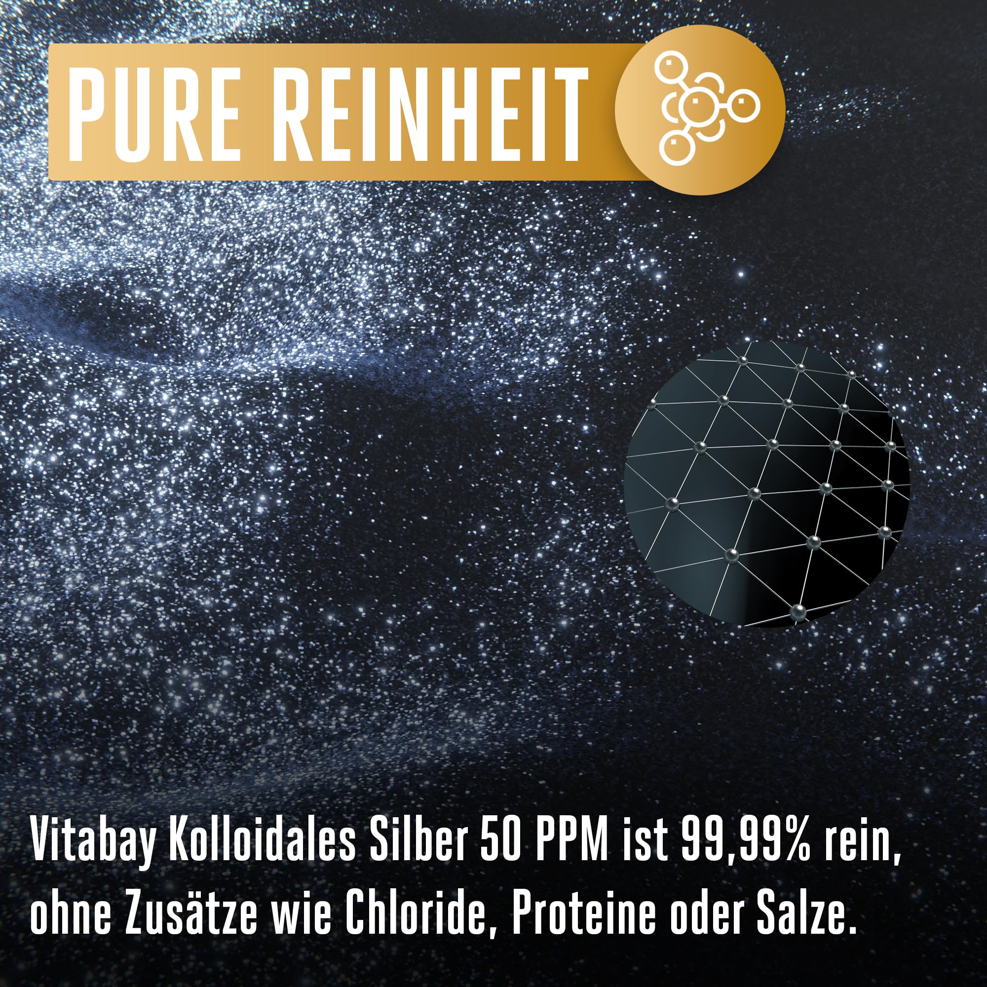 Vitabay Kolloidales Silber 100 PPM - 1000 ml Kollodiales-Silber Hochdosiert