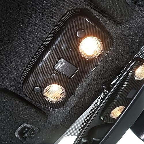 Miniatura 6 de RT-TCZ Cubierta de fibra de carbono para luz de lectura para techo delantero, accesorios interiores para Ford Mustang 2009-2022 (grano de fibra de