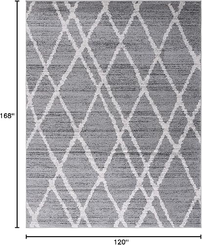 Miniatura 31 de SAFAVIEH Adirondack Collection Tapete de área XL, 11 x 15 pies, marfil y plateado, diseño marroquí moderno, no desprende pelusa y de fácil cuidado