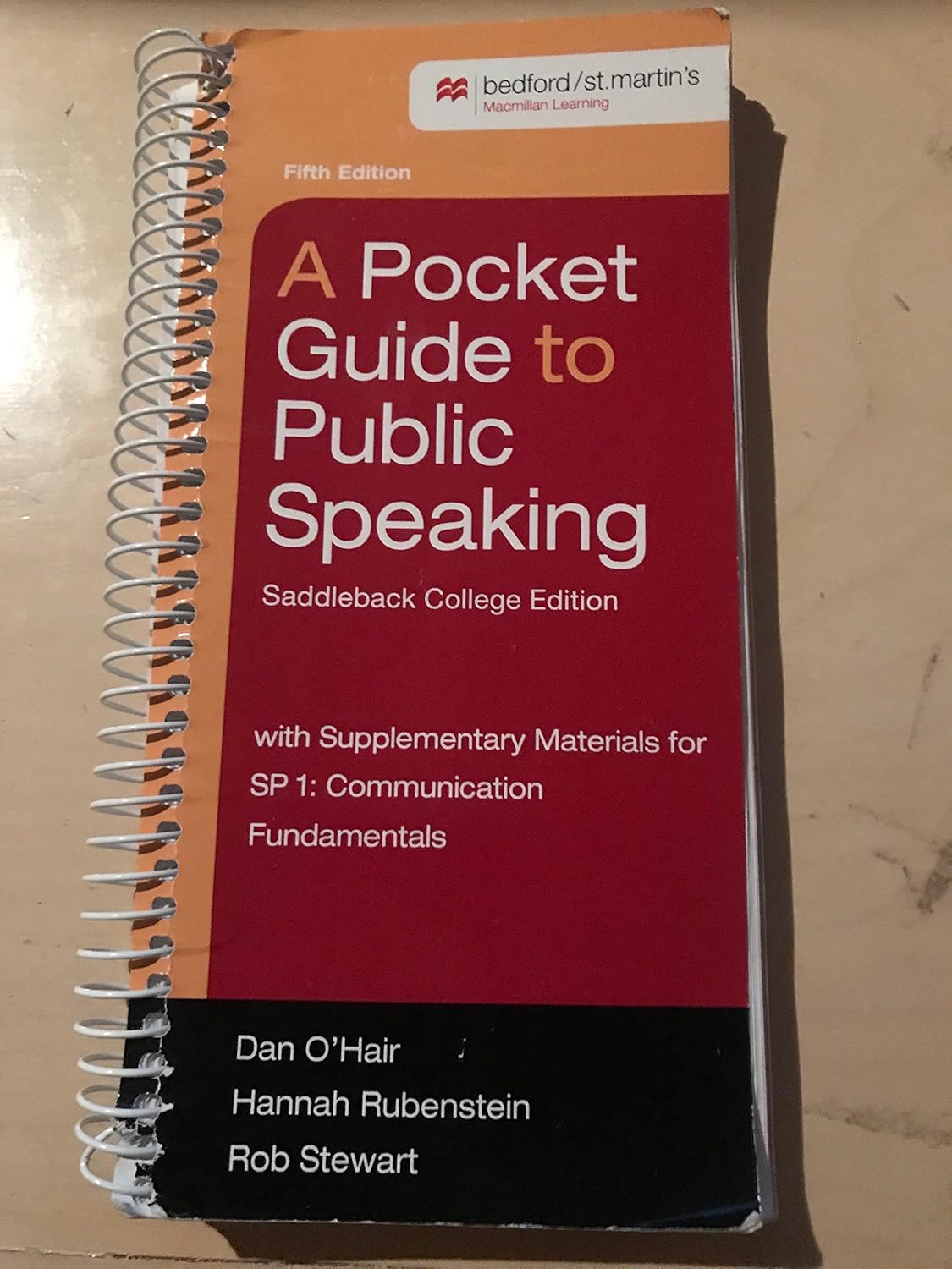 A Pocket Guide to Public Speaking Saddleback College Edition Dan O