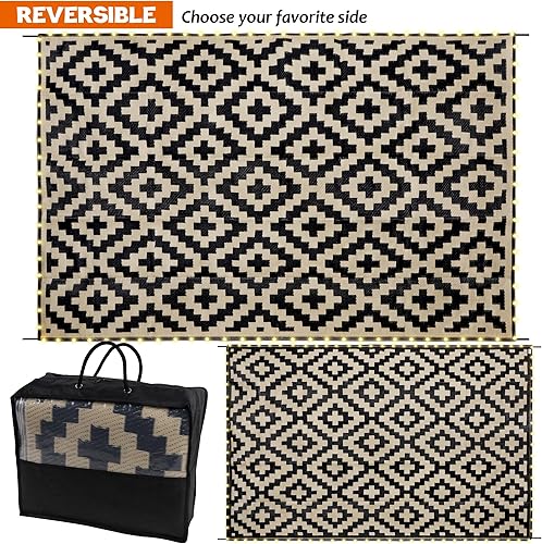 Miniatura 129 de SAND MINE - Alfombras reversibles, alfombra de pajillas de plástico, alfombra de área moderna, alfombra grande para suelo y exteriores, vehículos