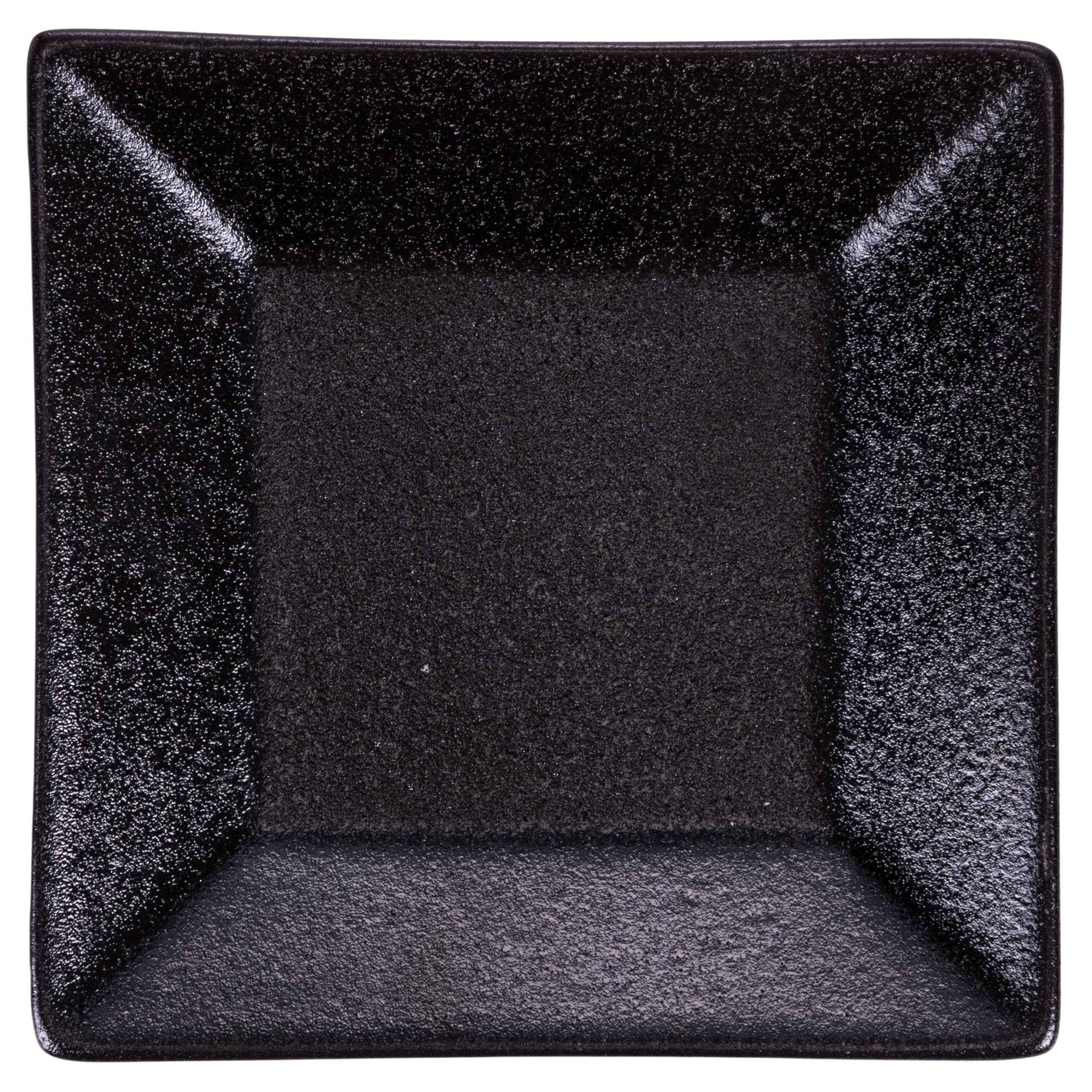 Set of 6 Square Stoneware Saucers 13.5 x 13.5 cm, Horeca Black