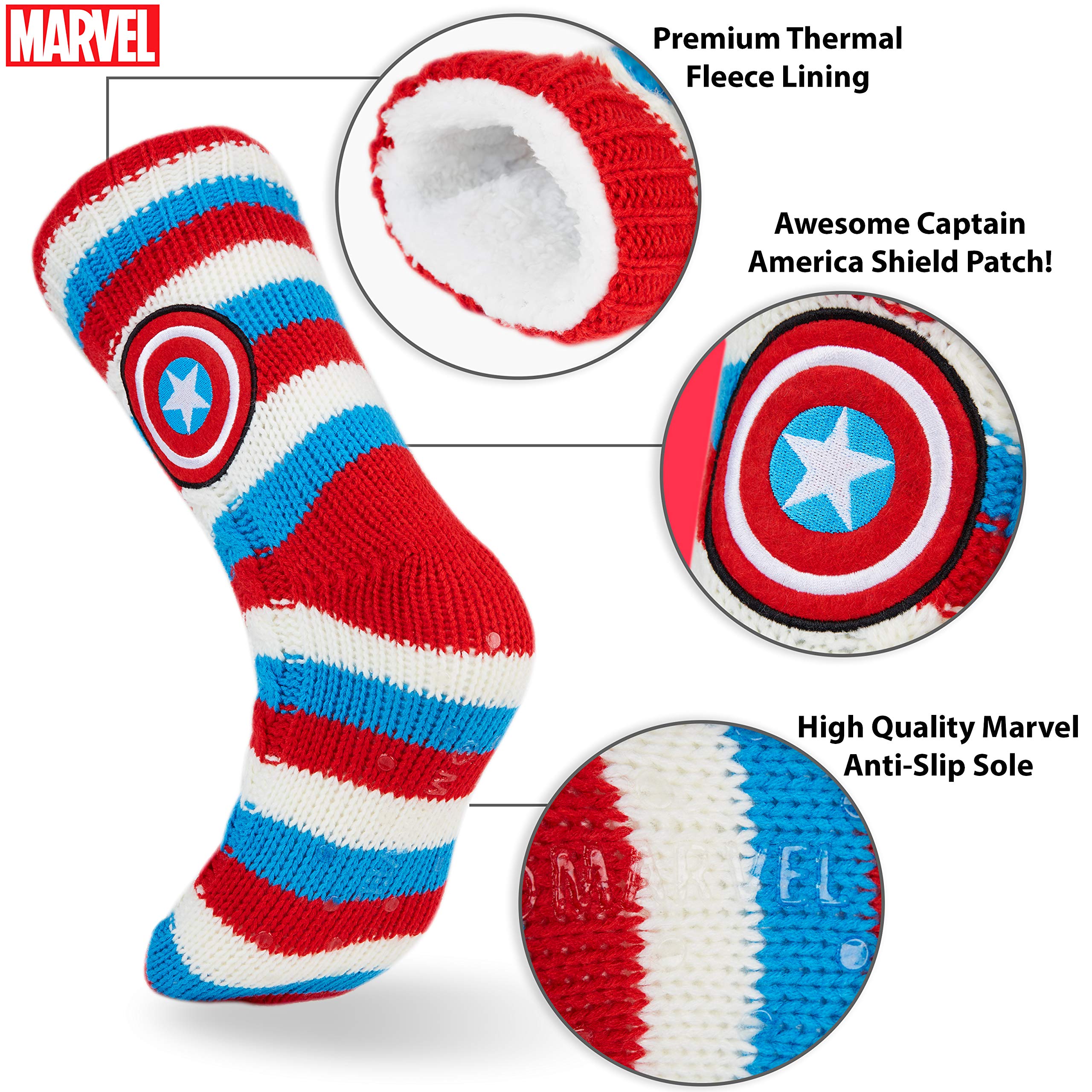 Marvel Calze Uomo Supereroi, Calzini Antiscivolo Uomo a Pantofola