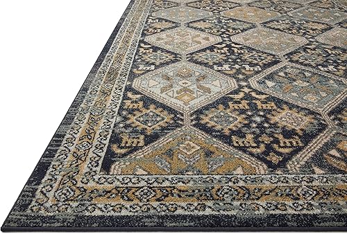 Miniatura 4 de Loloi II Jocelyn Collection JOC-02 - Alfombra de área de transición de 5 pies y 5 pulgadas x 7 pies y 6 pulgadas, azul marinoazul