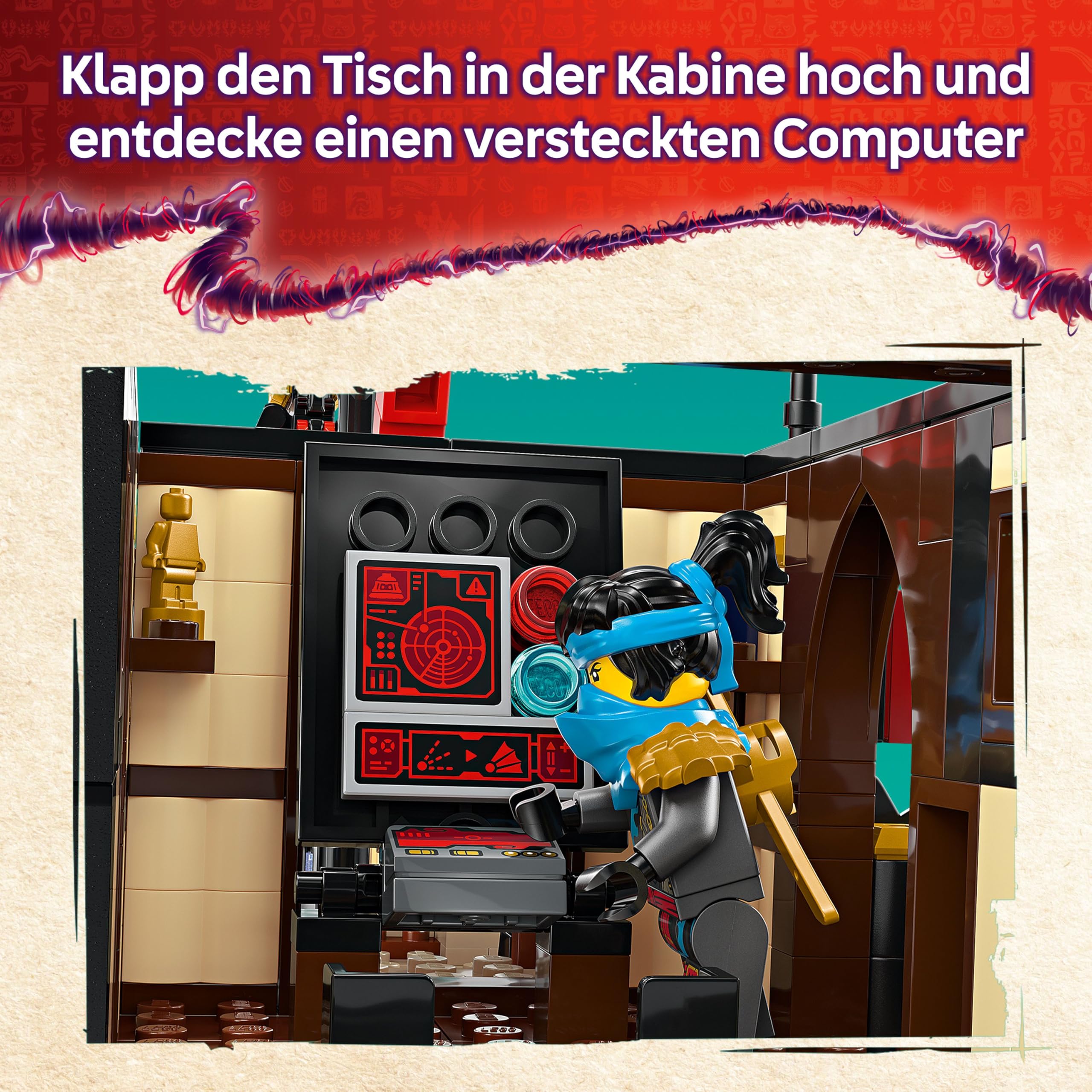LEGO NINJAGO Der Tempel-Flugsegler - Interaktives Schiff mit beweglichen Segeln, 6 Minifiguren inkl. Cole, Zane & NYA - Geschenk für Jungen und Fans von Aufstieg der Drachen ab 14 Jahren - 71848