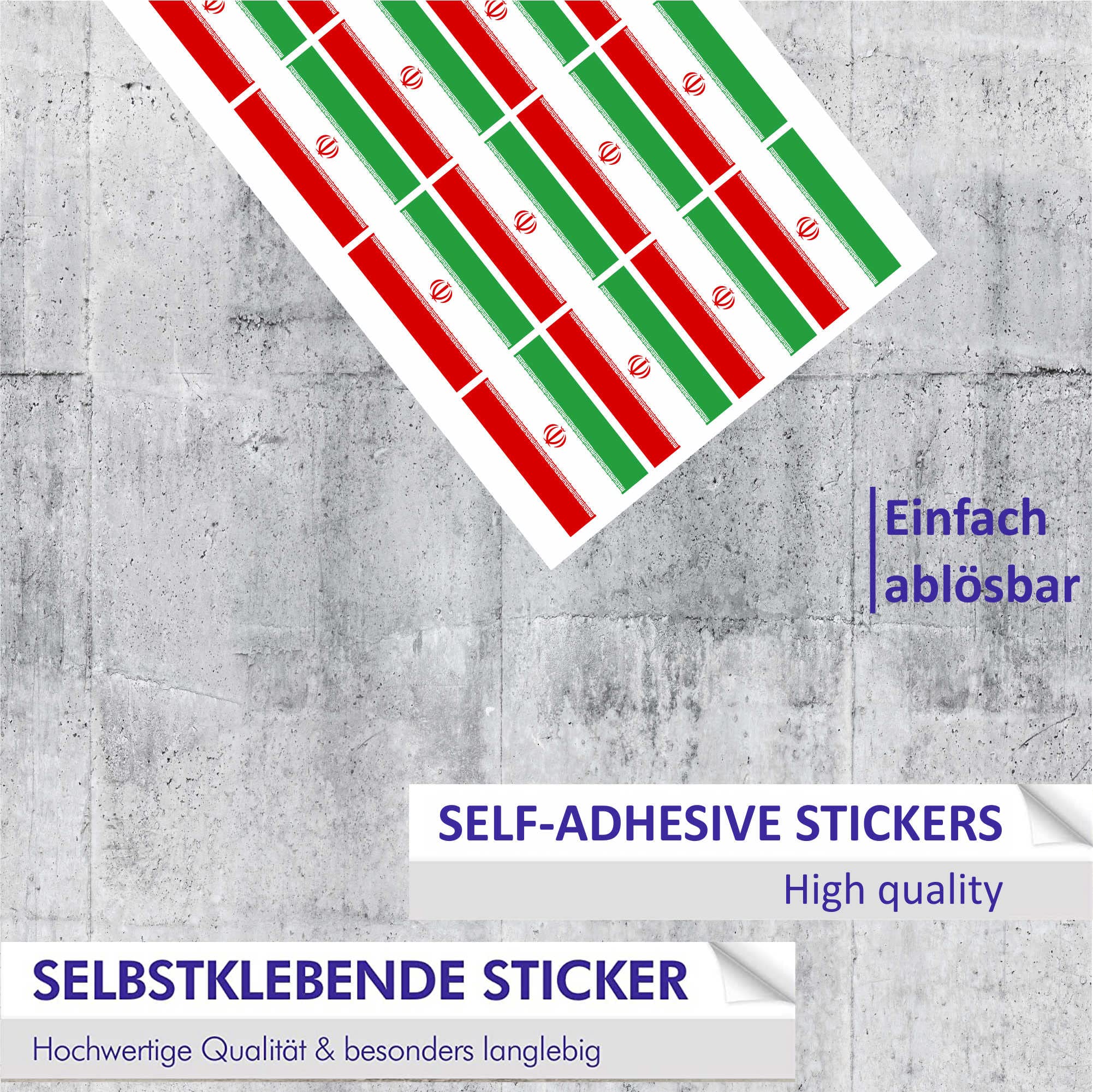Mini Flaggen Aufkleber Set | 24 Stück, 33x20 Mm | Wehende Irland Flagge | Wetterfest & Ablösbar