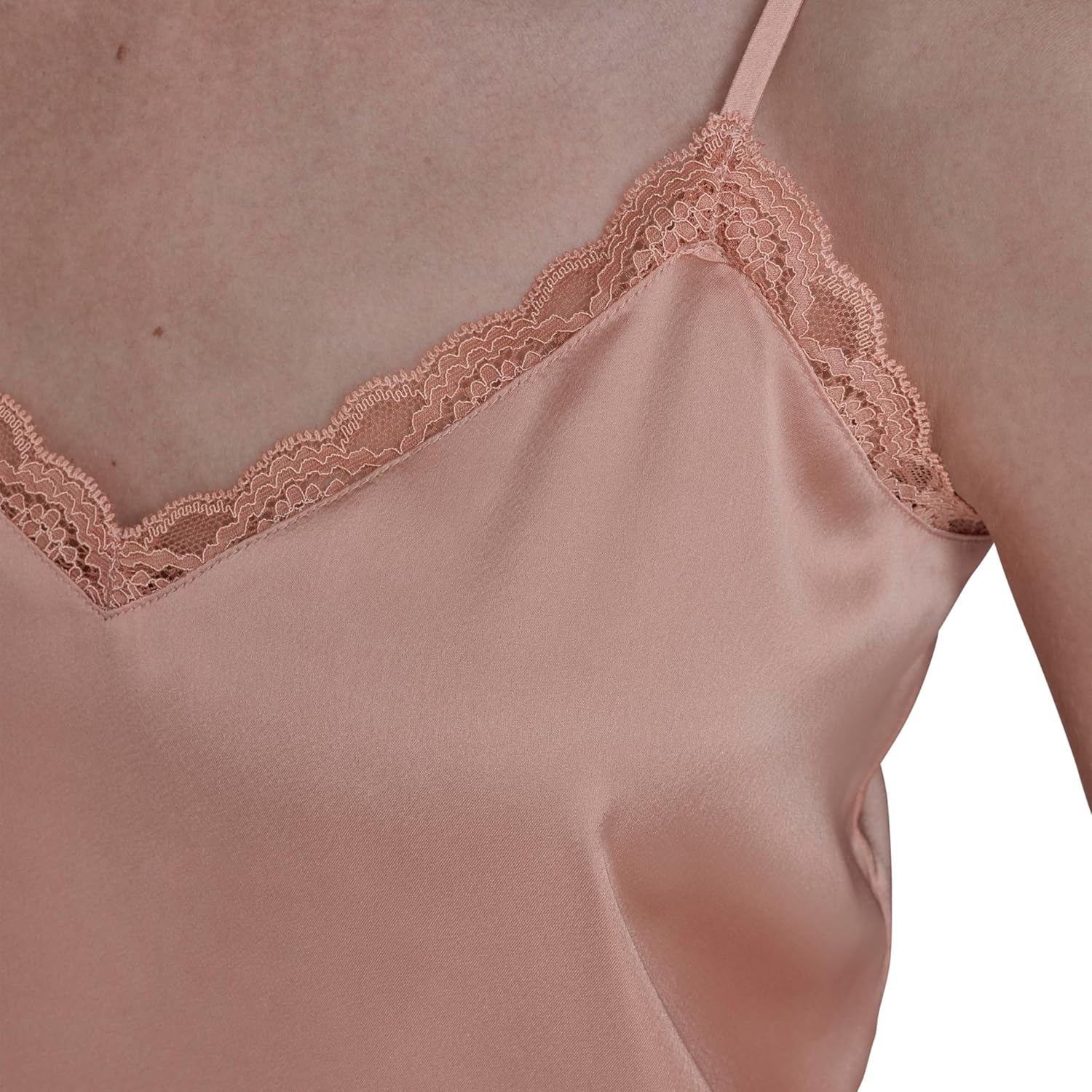 BCBG Womens Sleeveless Strappy Cami Lace Trim Woven Blouse - Image 5