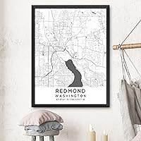 Vista 3 de Mapa de Redmond, Washington, Light 2 (12x16)