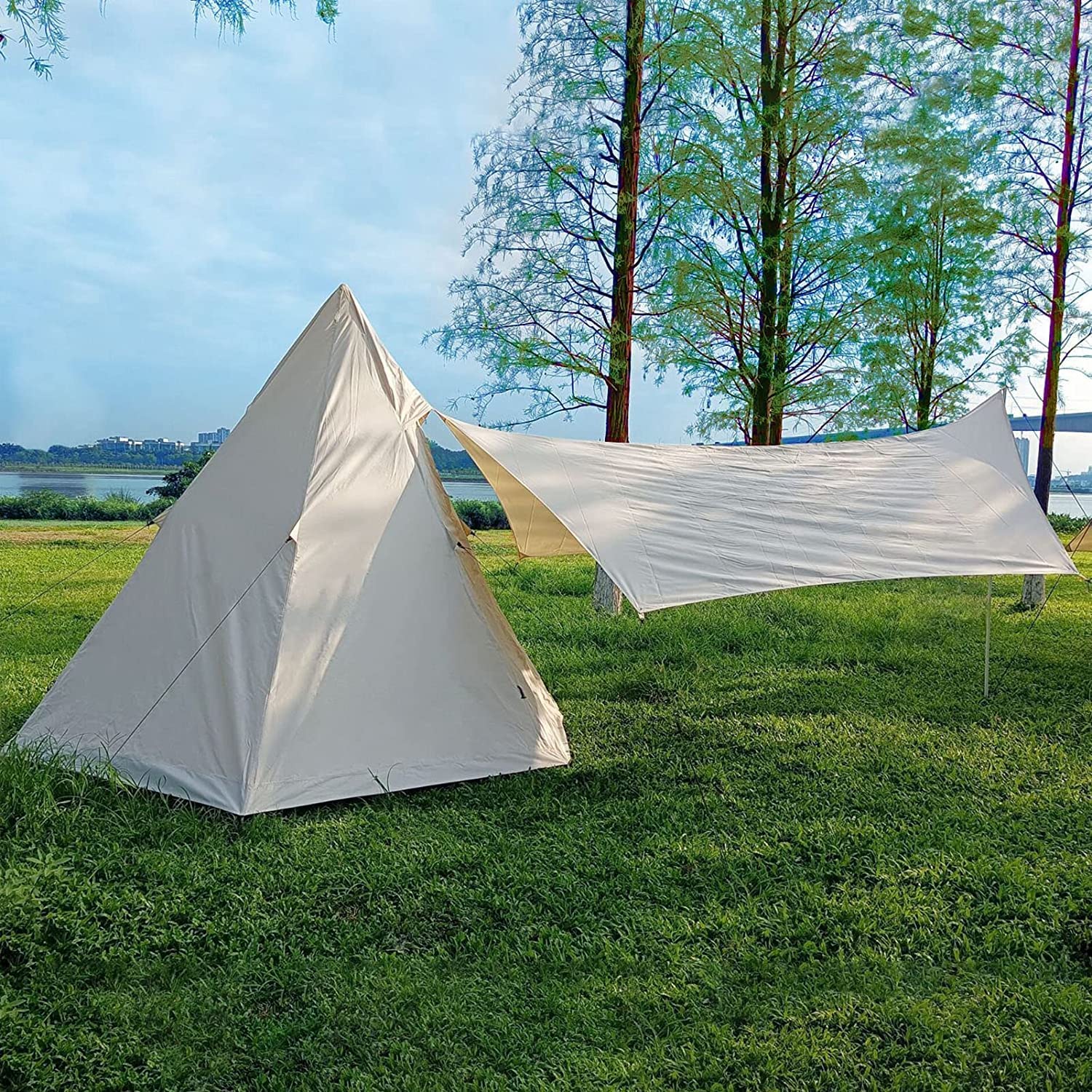 Namiot kempingowy z piramidą dla 2–3 osób Namiot tipi dla zespołu HuntinFamily Backpacking Camping Piesze wycieczki - Namiot kempingowy Yurt piękny