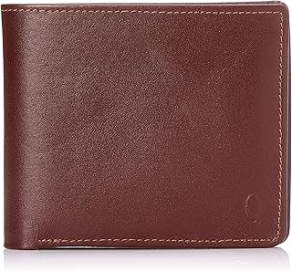 Leather Bifold Wallet with Coin Pocket for Men - Dark Brown