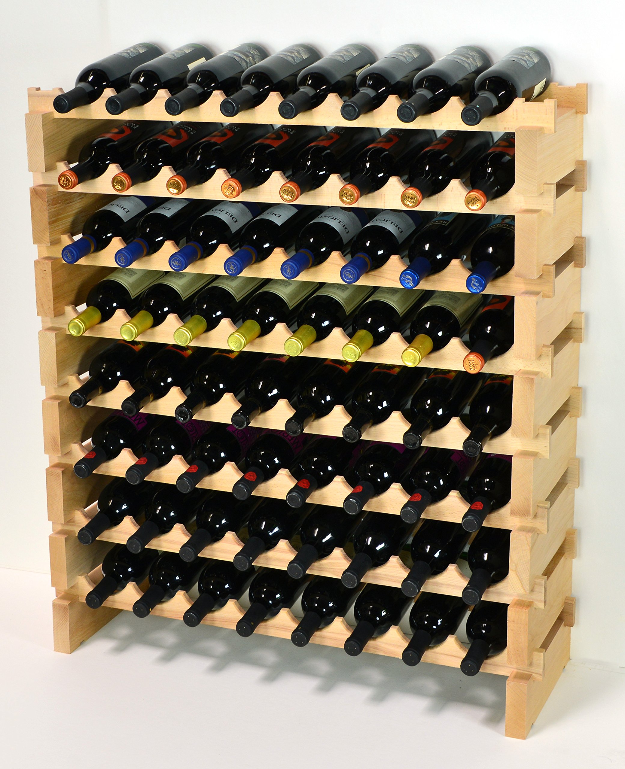 Amazon.com: sfDisplay.com,LLC. Modular Wine Rack Beechwood 32-96 Bottle ...