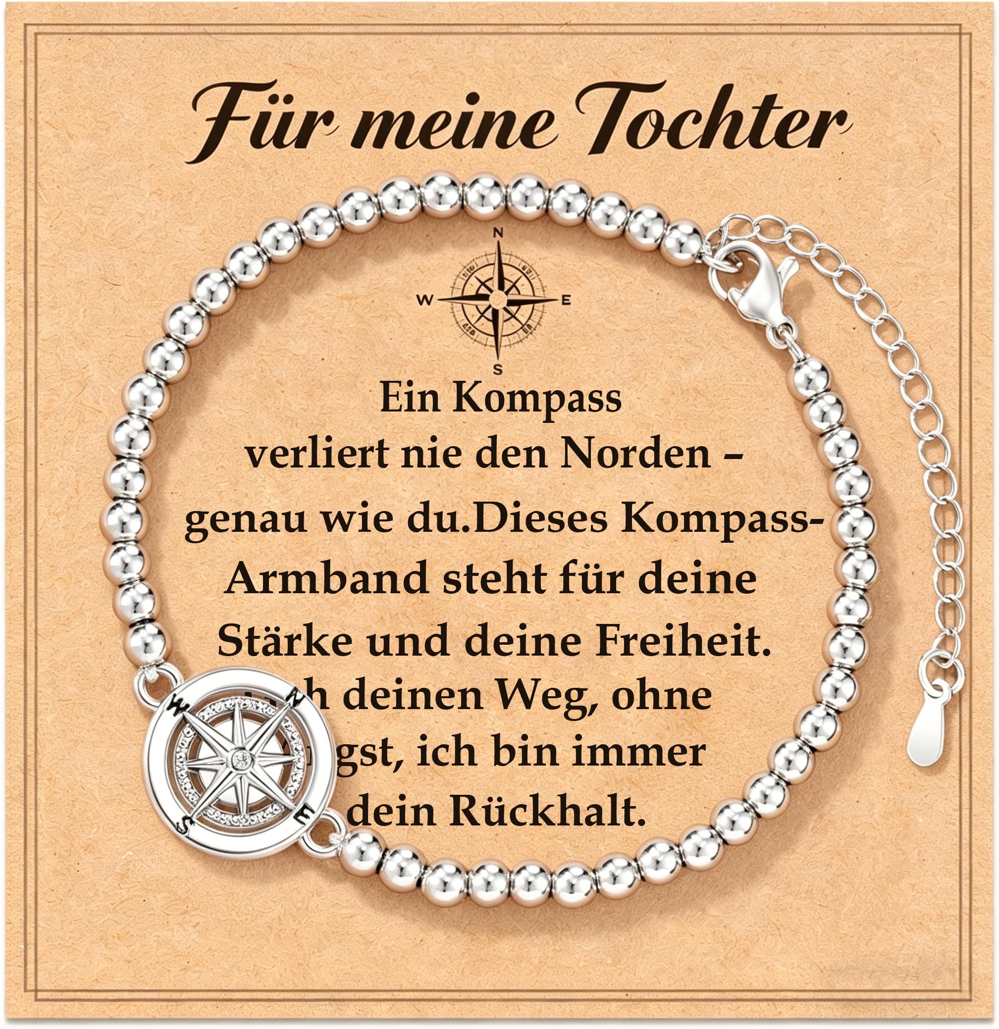 Gkmamrg Positive Geschenke für Frauen, Armband Damen 925 Sterling Silber Steuerrad Glücksbringer & Mutmacher - Geburtstagsgeschenke für Beste Freundin, Ehefrau, Tochter, Mutter