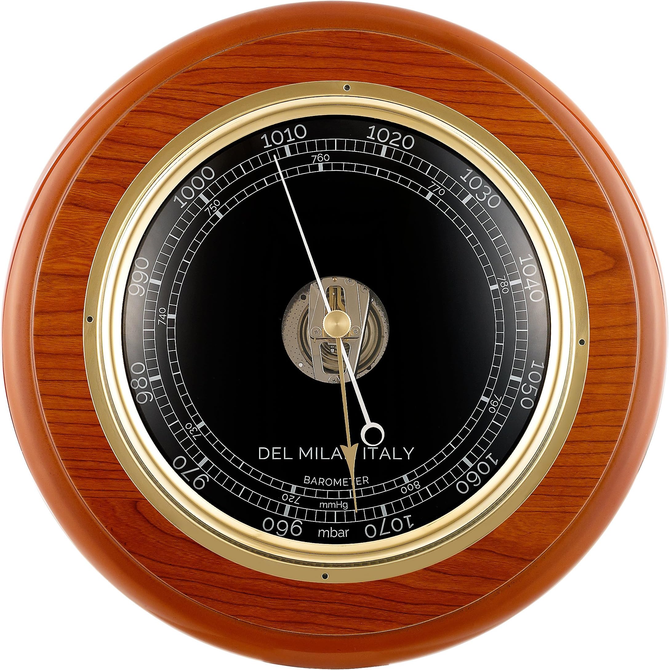 Round Barometer, Teak Finish