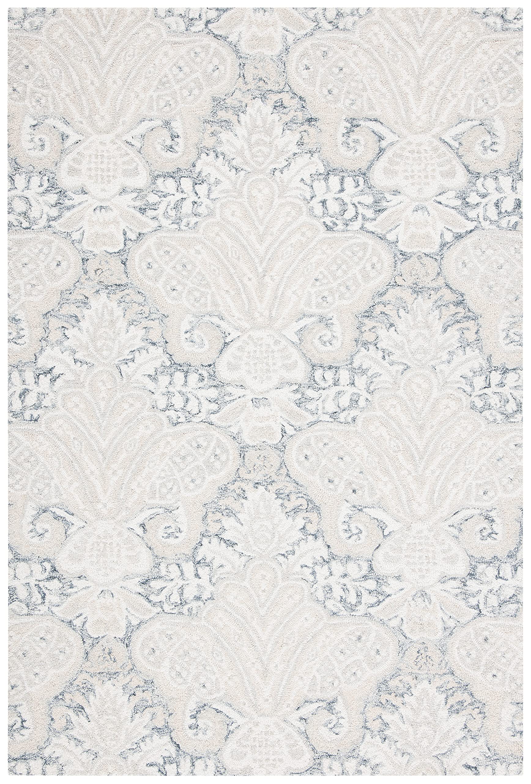 SAFAVIEH Micro-Loop Collection Accent Rug - 2' x 3', Charcoal & Ivory, Handmade Wool, Ideal for High Traffic Areas in Entryway, Living Room, Bedroom (