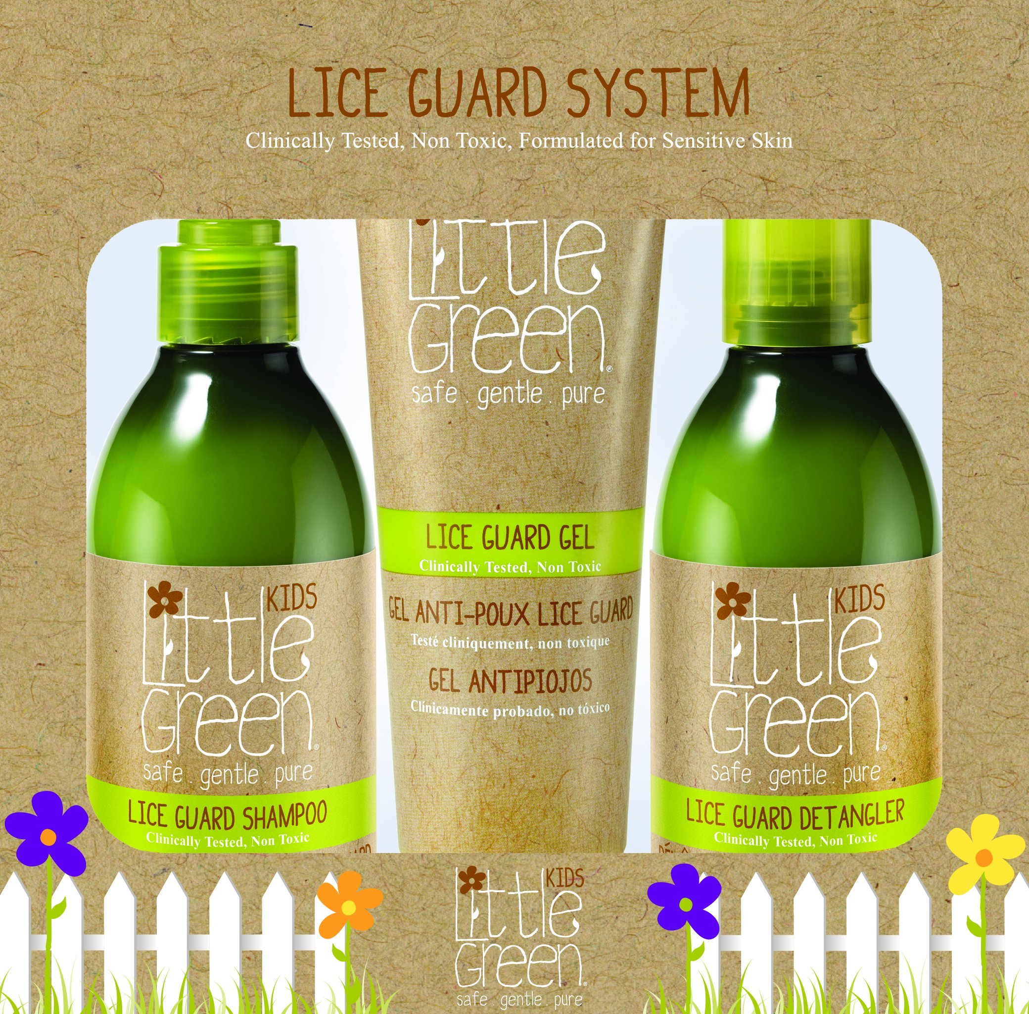 Little Green Lice Guard System – 3-Piece Non-Toxic Lice Treatment For Kids – Lice Shampoo – Conditioning Detangler – Lice-Repelling Styling Gel – Formulated With Essential Oils – Safe For Daily Use