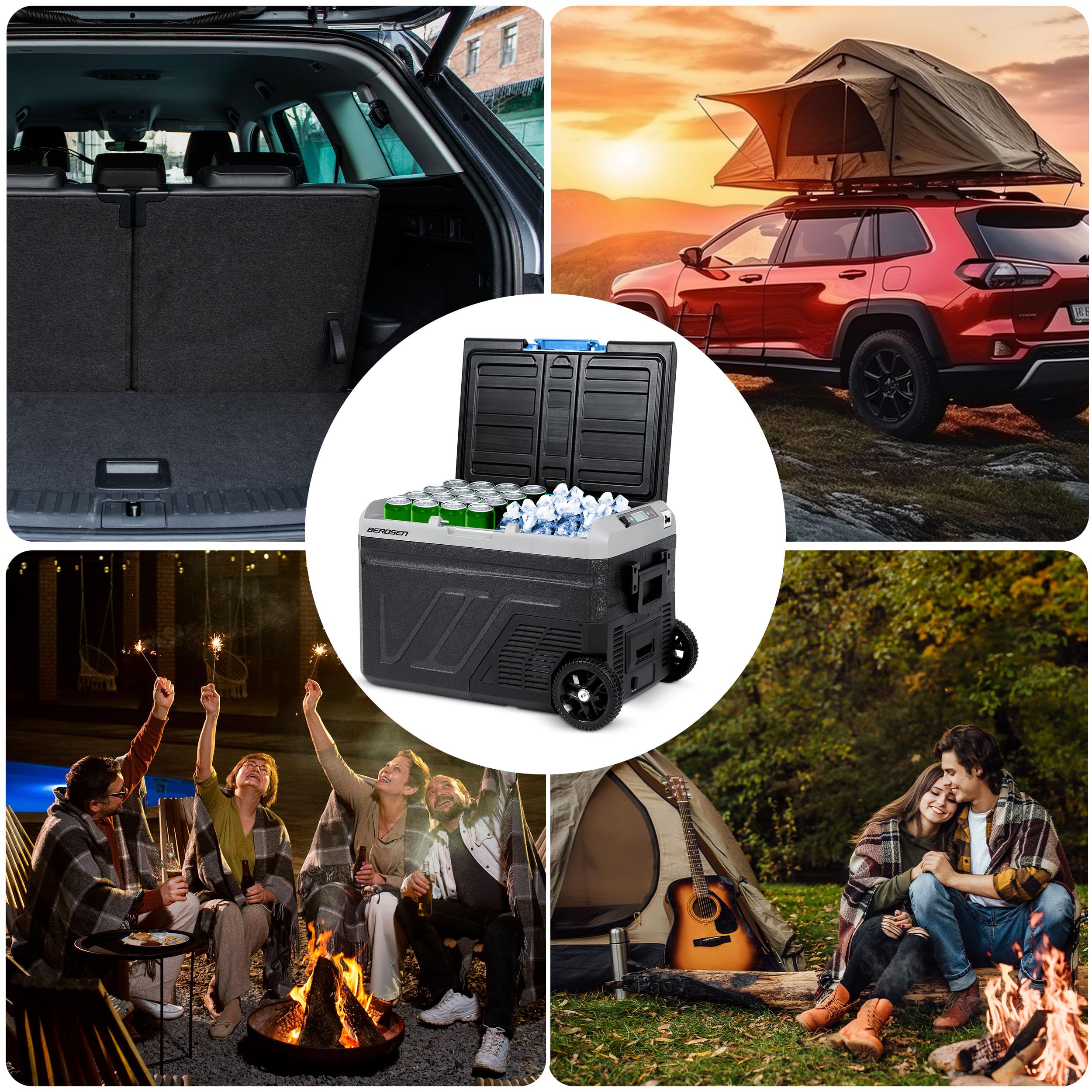 Berdsen Lodowka turystyczna kompresorowa Icemax 400 40 l dwukomorowa cicha energooszczedna 12 V 230 V
