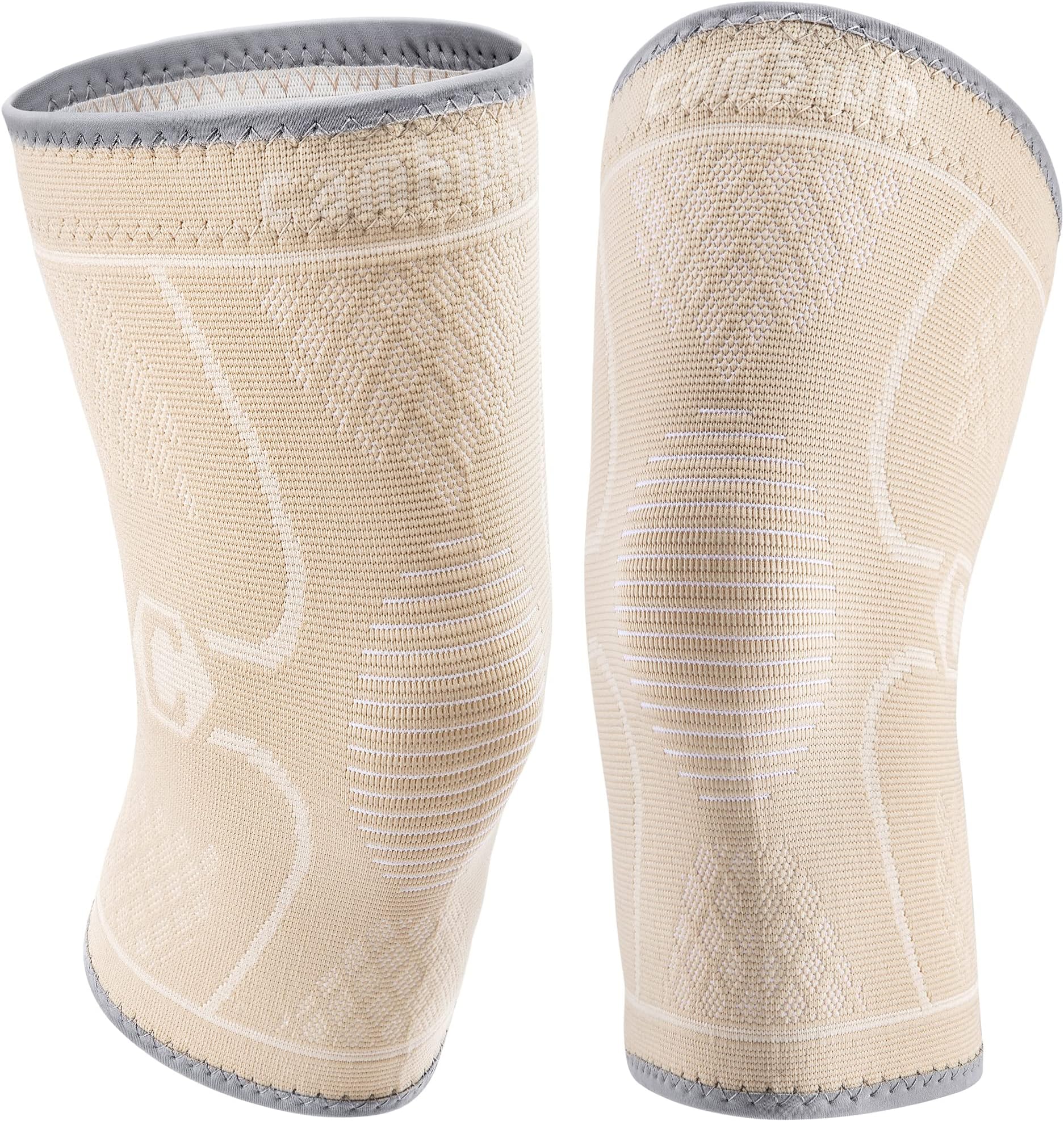 CAMBIVO Knee Support Men/Women 2 Pack, Knee Brace Compression Knee Sleeves for Running, Gym, Weight Lifting, Hiking, Walking, Sports, Volleyball