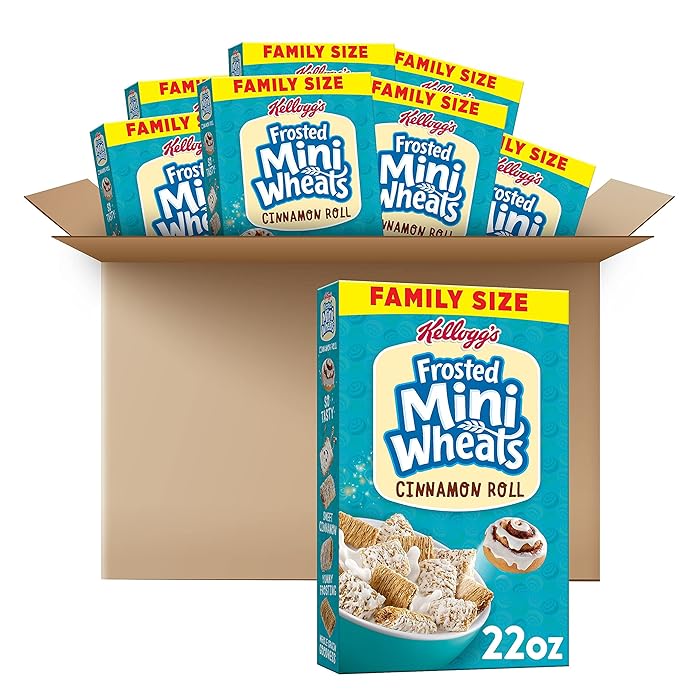 Buy Kellogg's Frosted MiniWheats Cold Breakfast Cereal, High Fiber Cereal, Kids Snacks, Family
