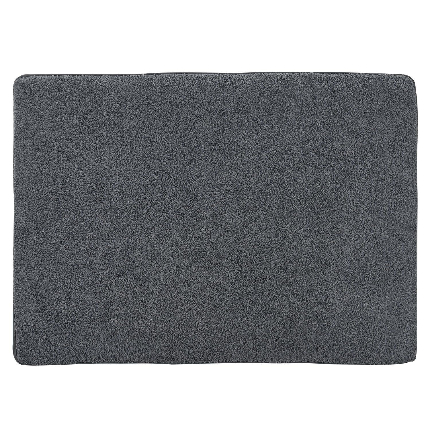 Juskys Hundebett Milow orthopädisch 92x69cm - flauschig & stabil - Bezug abnehmbar & waschbar - Hundekissen Hundematte für mittlere Hunde - Grau