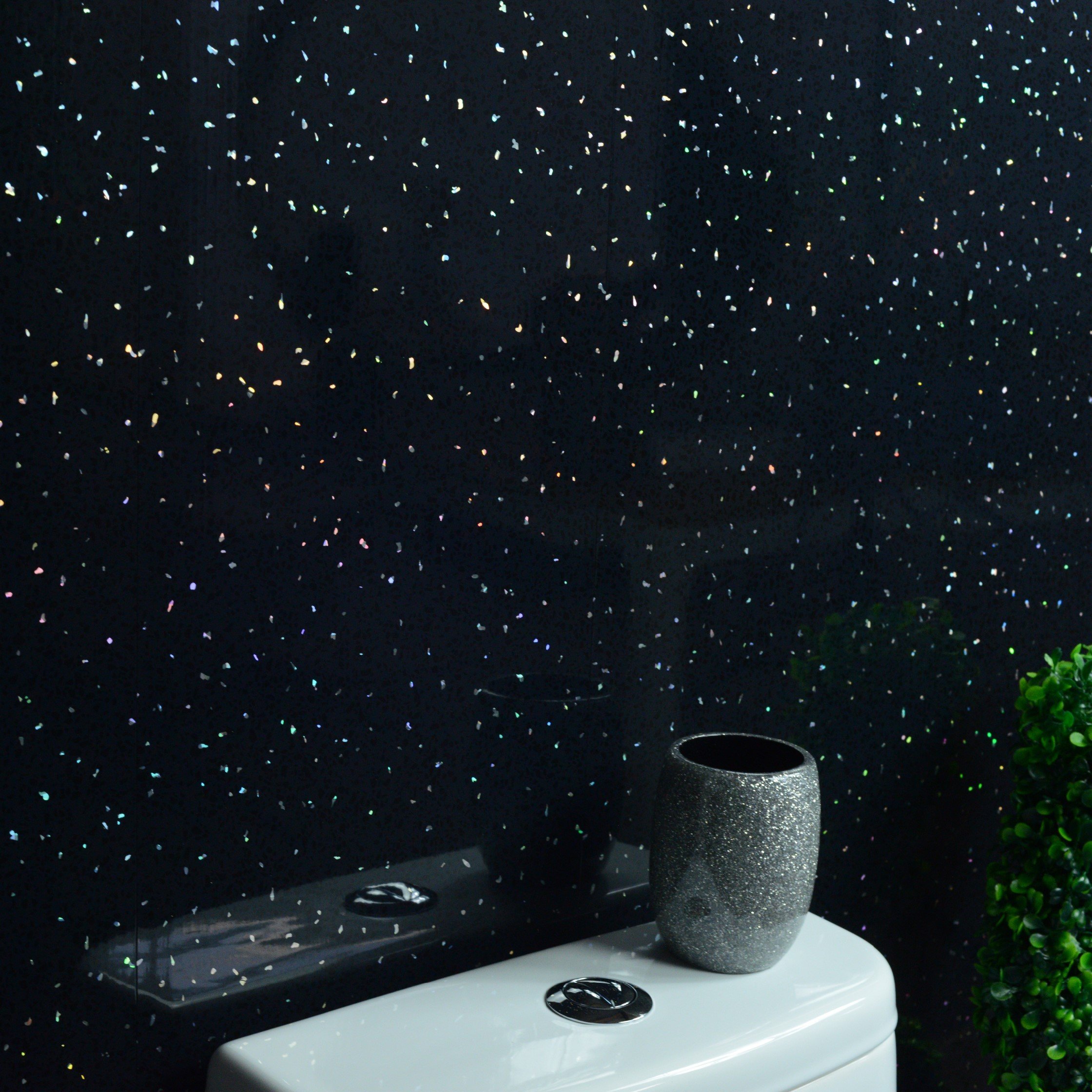 Buy Black Sparkle PVC Panels for Bathroom WallsShower CubicalsCeiling