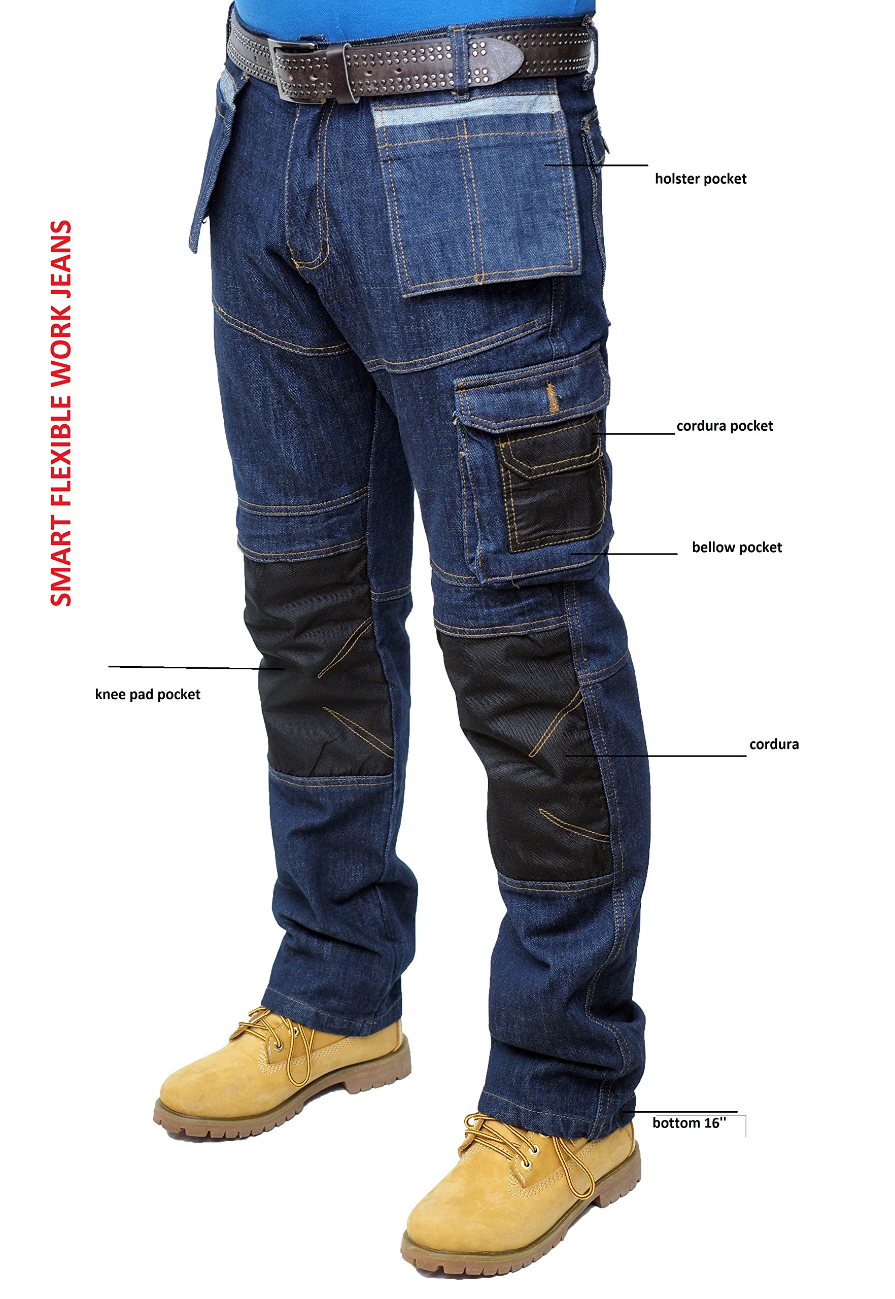 Prime BLJ-02 - Pantalones de Trabajo para Hombre (Varios Bolsillos)