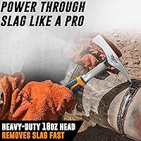 Vista 2 de Mutt Tools Martillo de Cincelado para Soldadura con Cabeza de 14 oz - Martillo de Escoria Profesional para Soldadores - Herramienta de Impacto