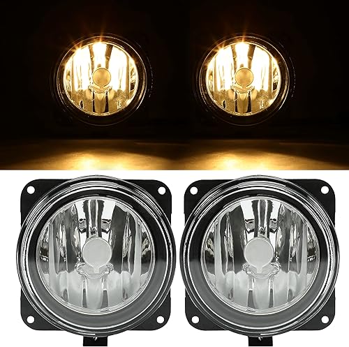 ECOTRIC Faros antiniebla compatibles con Ford F-150 F150 Harley Davidson 2000-2004 luces transparentes para parachoques par de bombillas izquierda