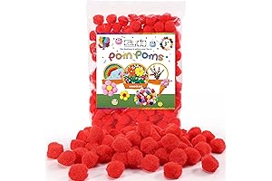 Caydo Red Fluffy Craft Balls Ornaments for Home Decor and DIY Arts Crafts