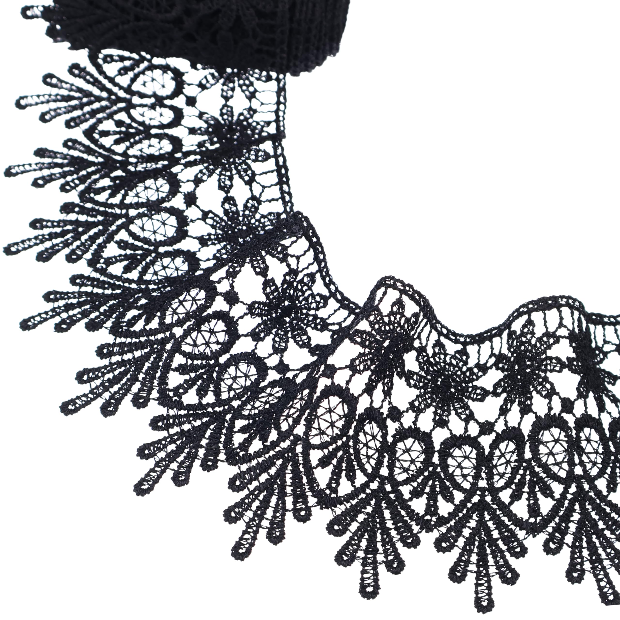 Amazon.com: GXTIZAS Black Lace Ribbon 3.2Inch Wide Lace Trim for
