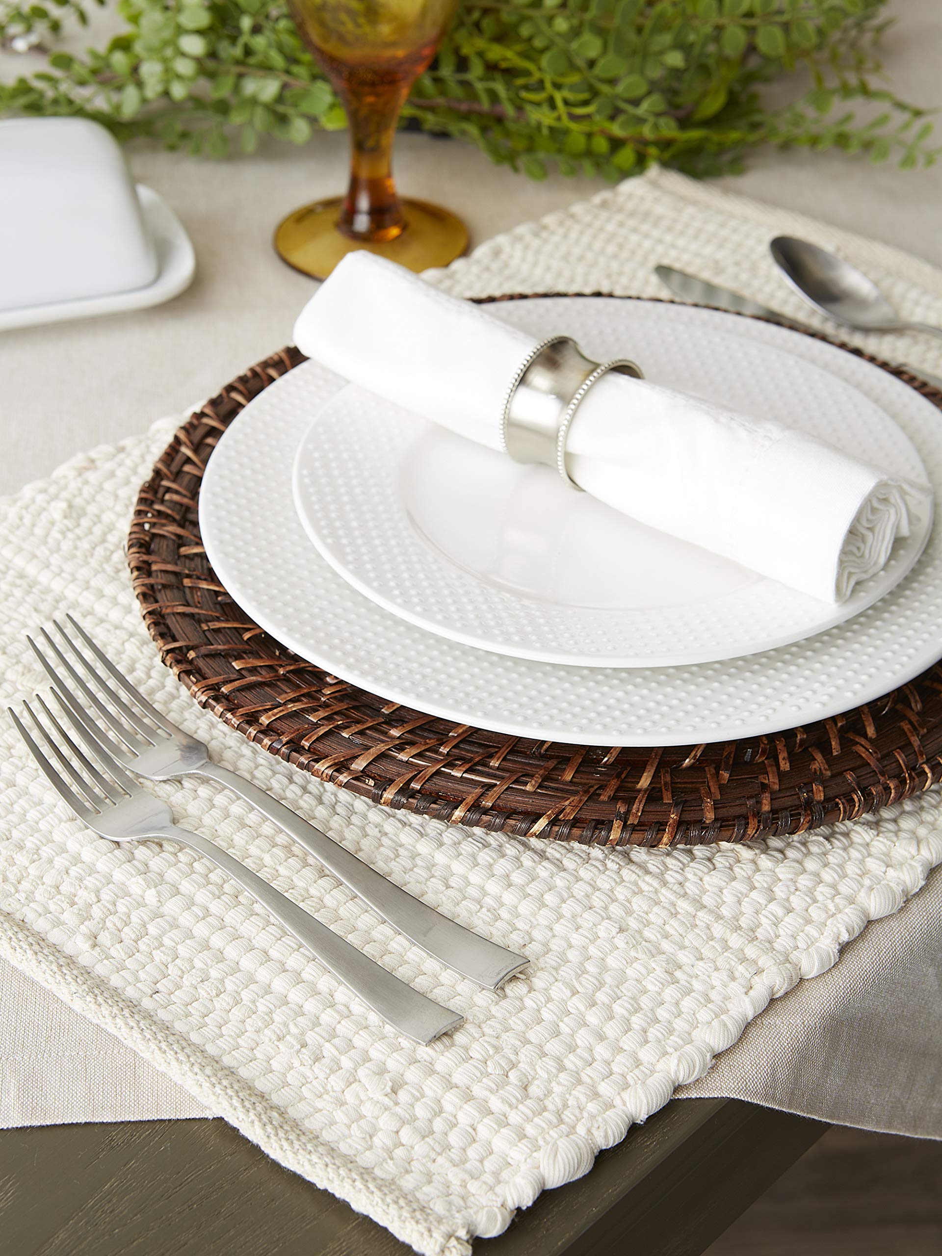 DII Tovagliette Americane Chindi In Cotone Riciclato - 33x48 Cm - Marrone - Set Da 6 - 4