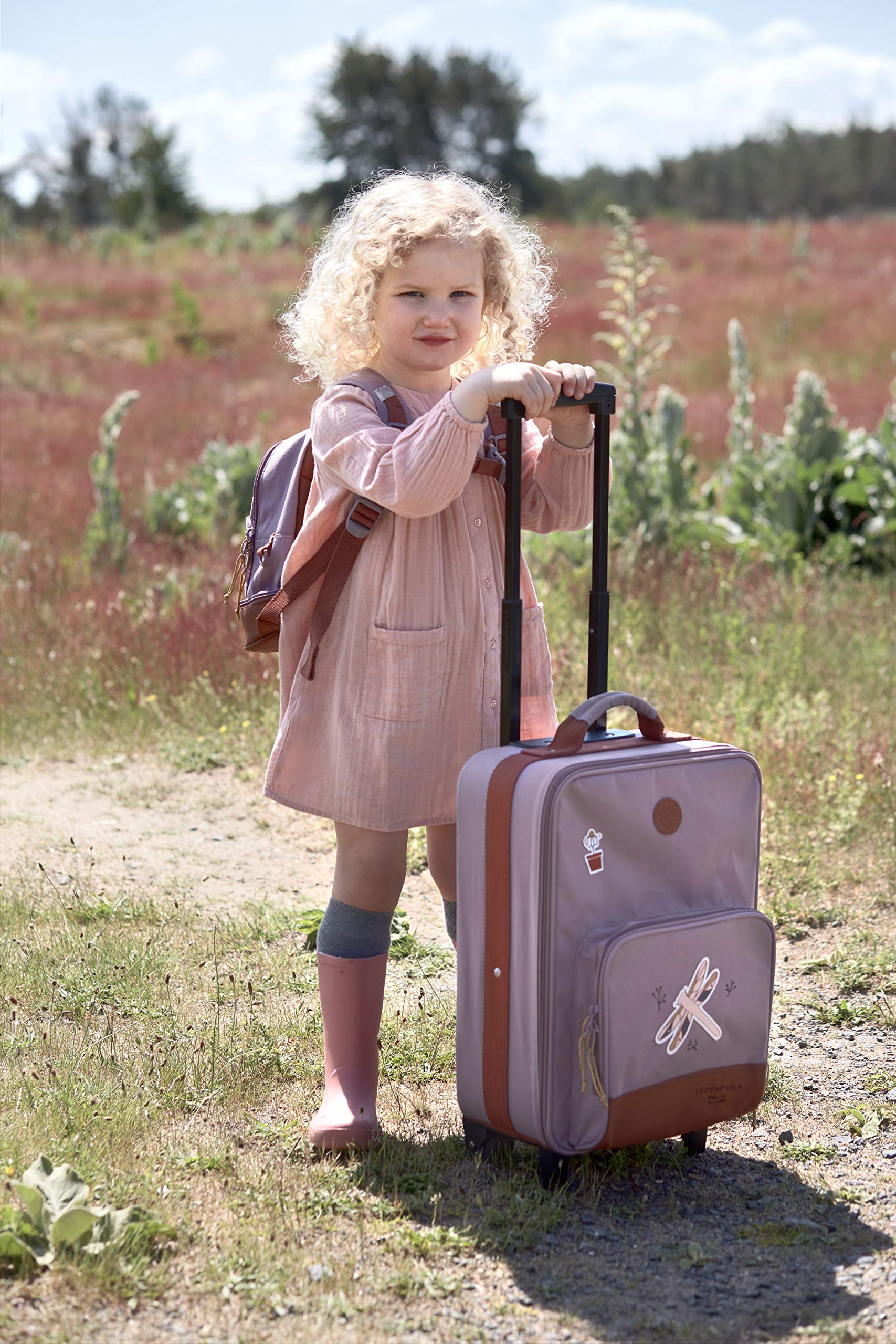 LÄSSIG Valigetta da viaggio per bambini con asta telescopica e ruote per bagaglio a mano/Trolley per bambini