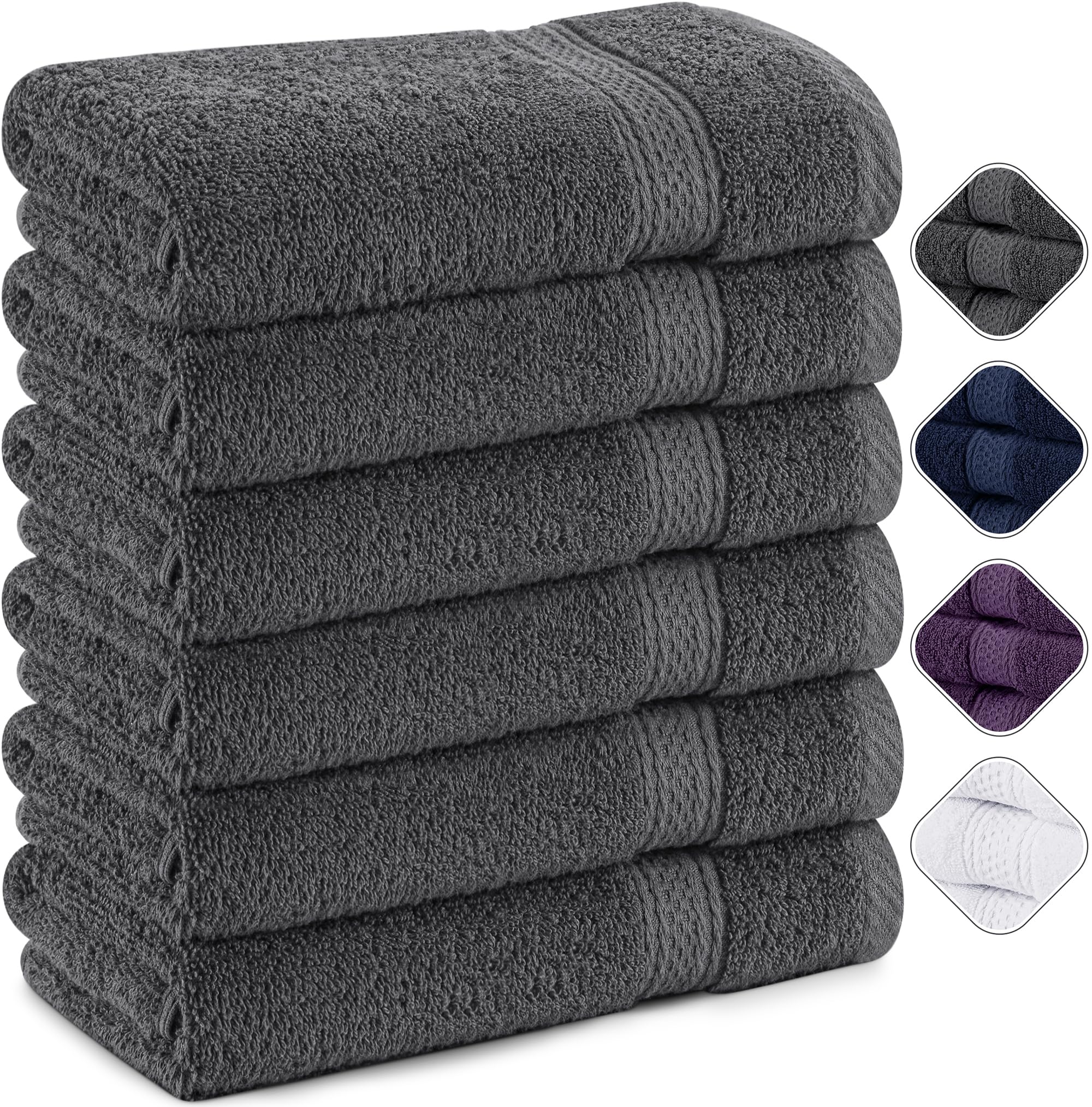 Toallas de mano con gancho Utopia Towels de puro algodón gris