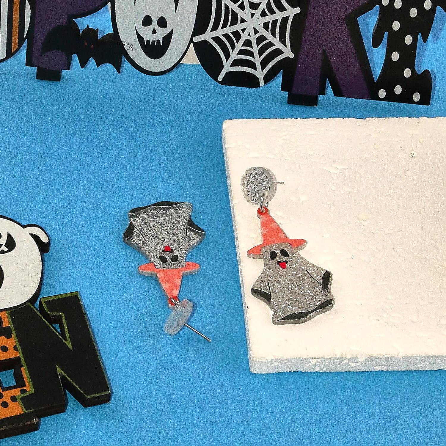 Halloween Cute Pumpkin Earrings for Women Acrylic Fun Spooky Pumpkin Spider Halloween Earrings Halloween Party Earrings Prom Jewelry Gifts - Image 8