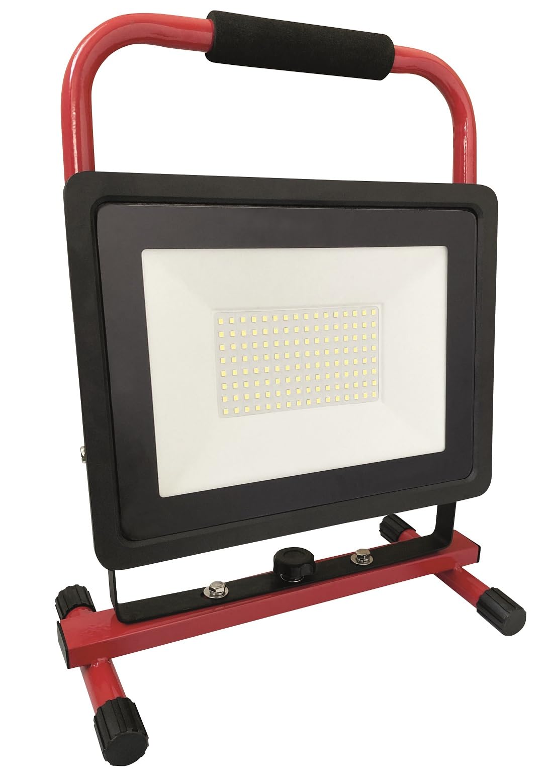 BOXTEC LED Baustrahler inkl. fest fixierbarem Standgestell, Tragegriff, 3m robustes Gummikabel 6500K, IP65 Arbeitsleuchte Bauleuchte Flutlicht Strahler, Leistung in Watt:100 Watt