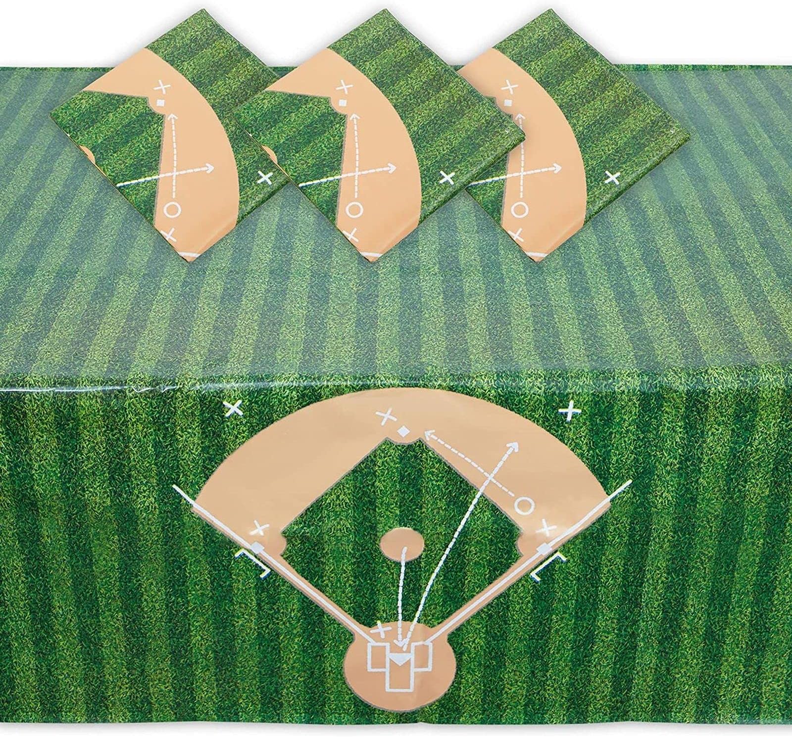 BLUE PANDA Baseball Tablecloth Birthday Party Plastic Table
