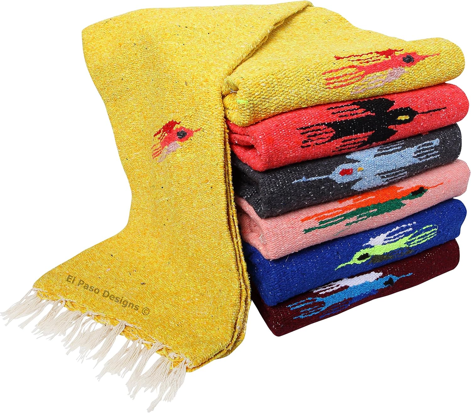 El Paso Designs Mexican Thunderbird Yoga Blanket (Yellow) Sports