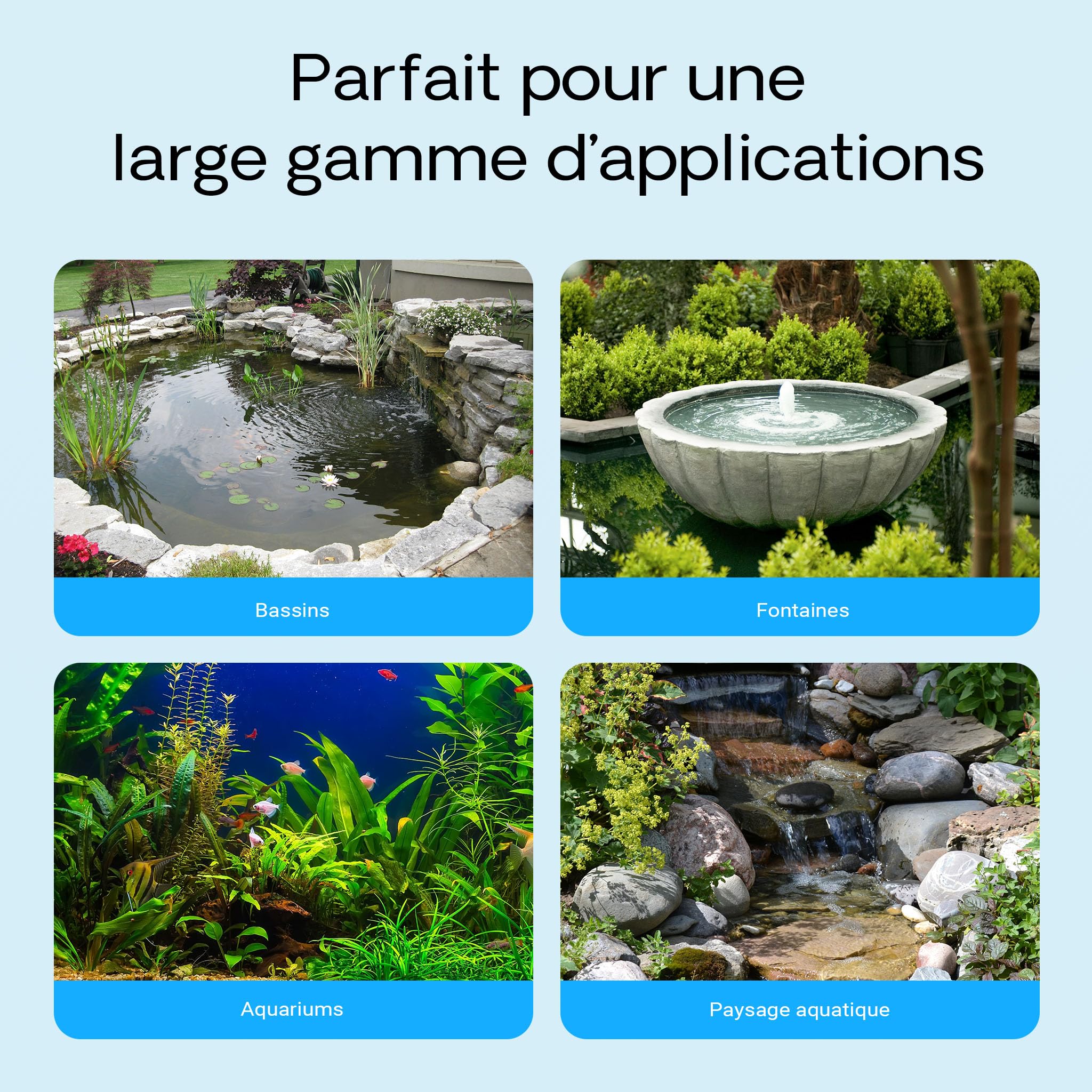SunSun CQB-2000 SuperECO Pompe pour bassin 2400 l/h / 35 W, pompe filtrante avec axe en céramique, pour bassins à koïs