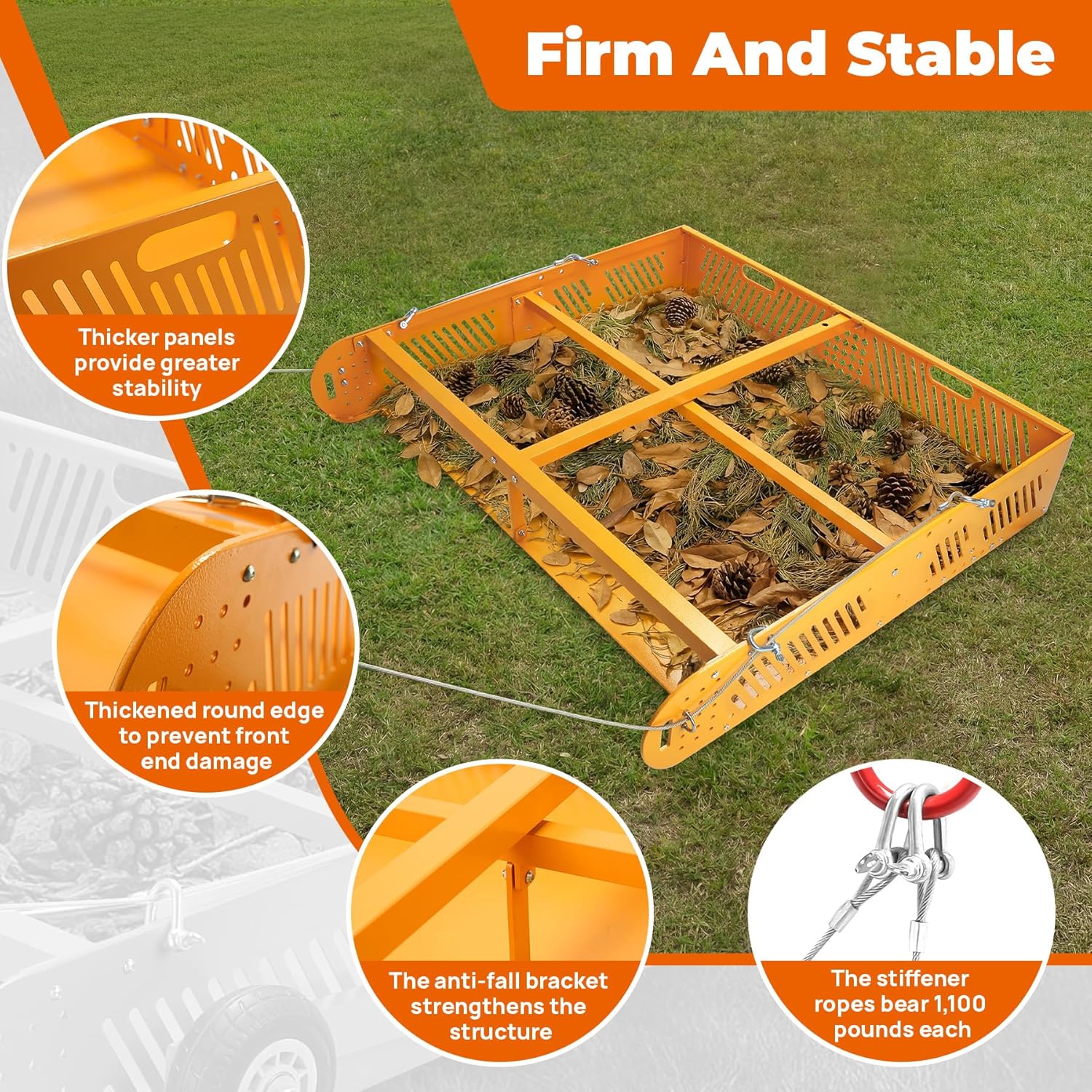 POPMOON 2-in-1 Horse Paddock Cleaner, Manure Fork & Tow Behind Trailer, Heavy Duty Manure Fork & Scoop,Yard Sweeper for Horse Manure - Heavy Duty Drag Manure Collector for Paddock