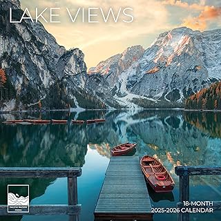 Lake Views Wall Calendar 2026 | 12" x 24" Open | Giftable Scenic Calendar 2026 | Thick & Sturdy Paper for Organizing & Planning | Pacific Waters Press