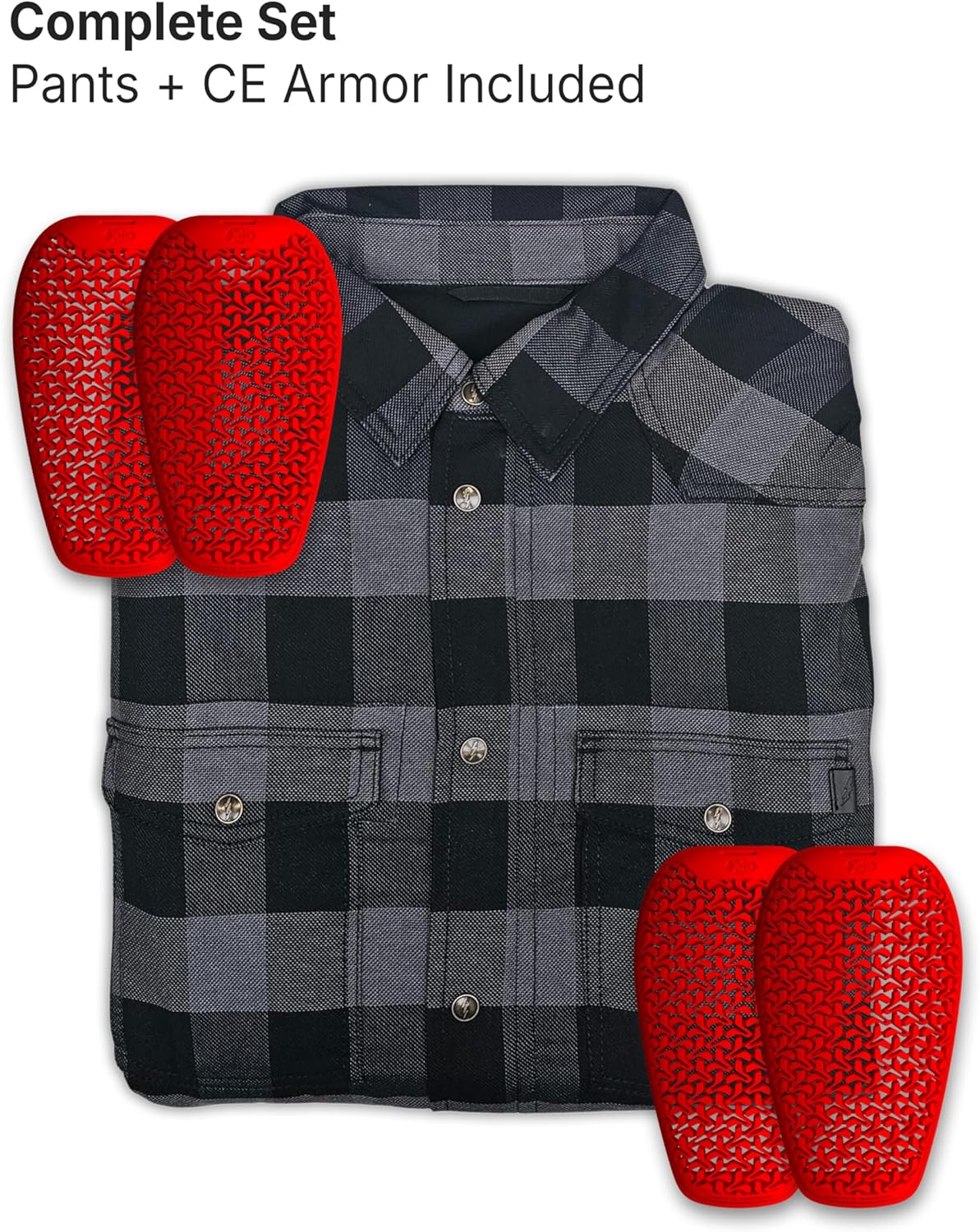 John Doe Motoshirt Flannel Biker Shirt for Men - Protective Riding Shirt with XTM-Fiber Lining - Grey/Black