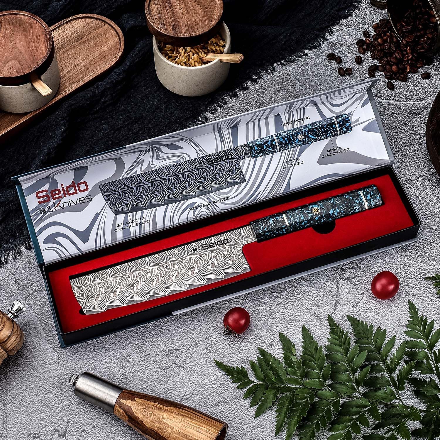 Epokishi 7-Inch Nakiri Knife – AUS-10 Steel with 67 Layers Damascus – for Precision Vegetable Preparation – Japanese Nakiri Knife