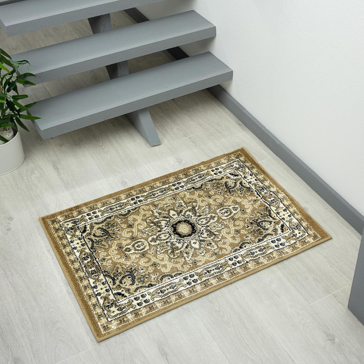 LUXE WEAVERS Oriental Floral Medallion Beige 2x3 Area Rug