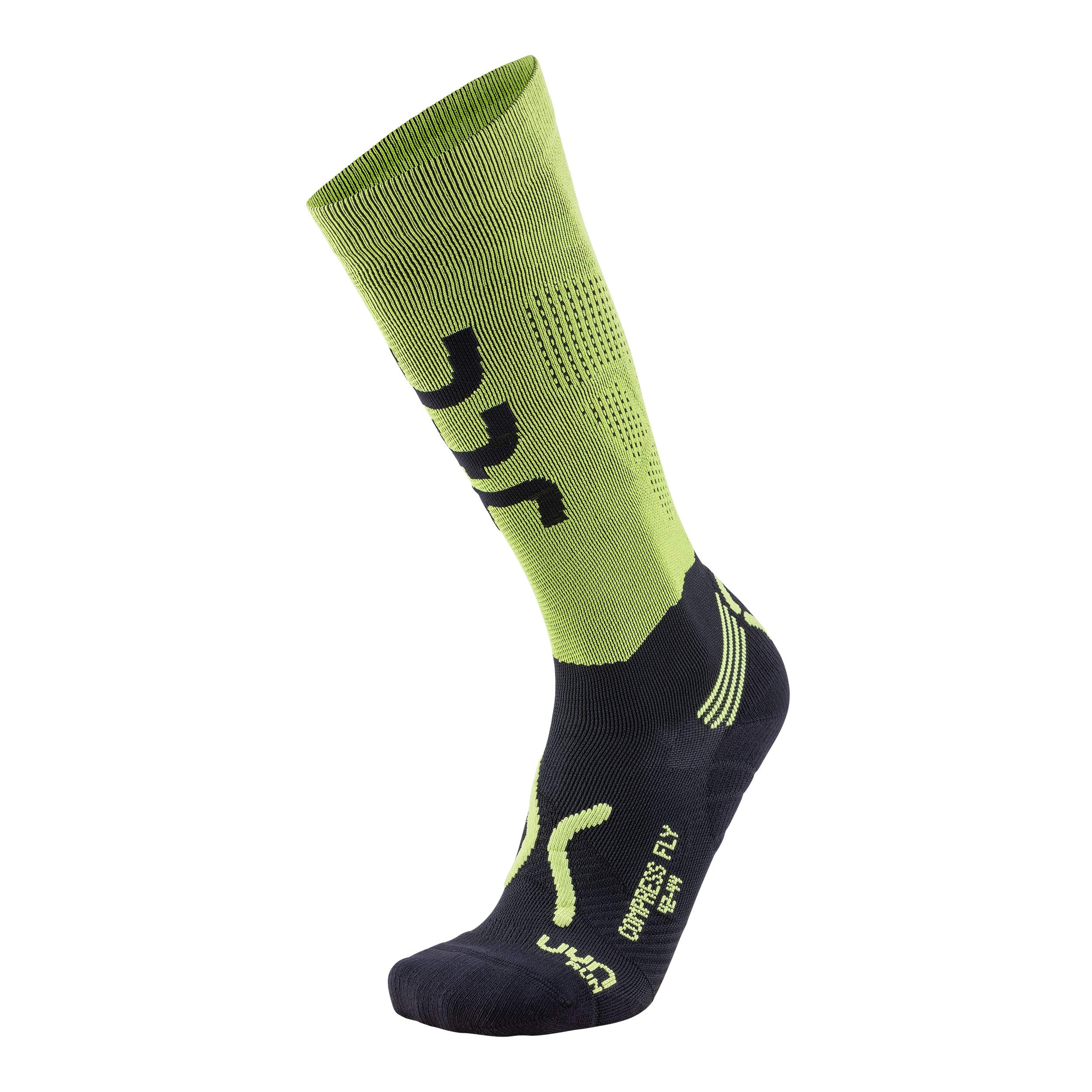 UYN S100070 Run Compression Fly Socks Men'S Acid Green/Black 38