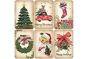 60 pcs Vintage Holiday Gift Tags with String - Perfect for Vintage...