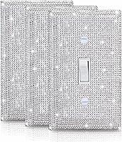 Vista 25 de Gaocai 1 pieza de placas de interruptor de diamantes de imitación brillantes plateadas y cubiertas de enchufes Placas de pared Cubierta