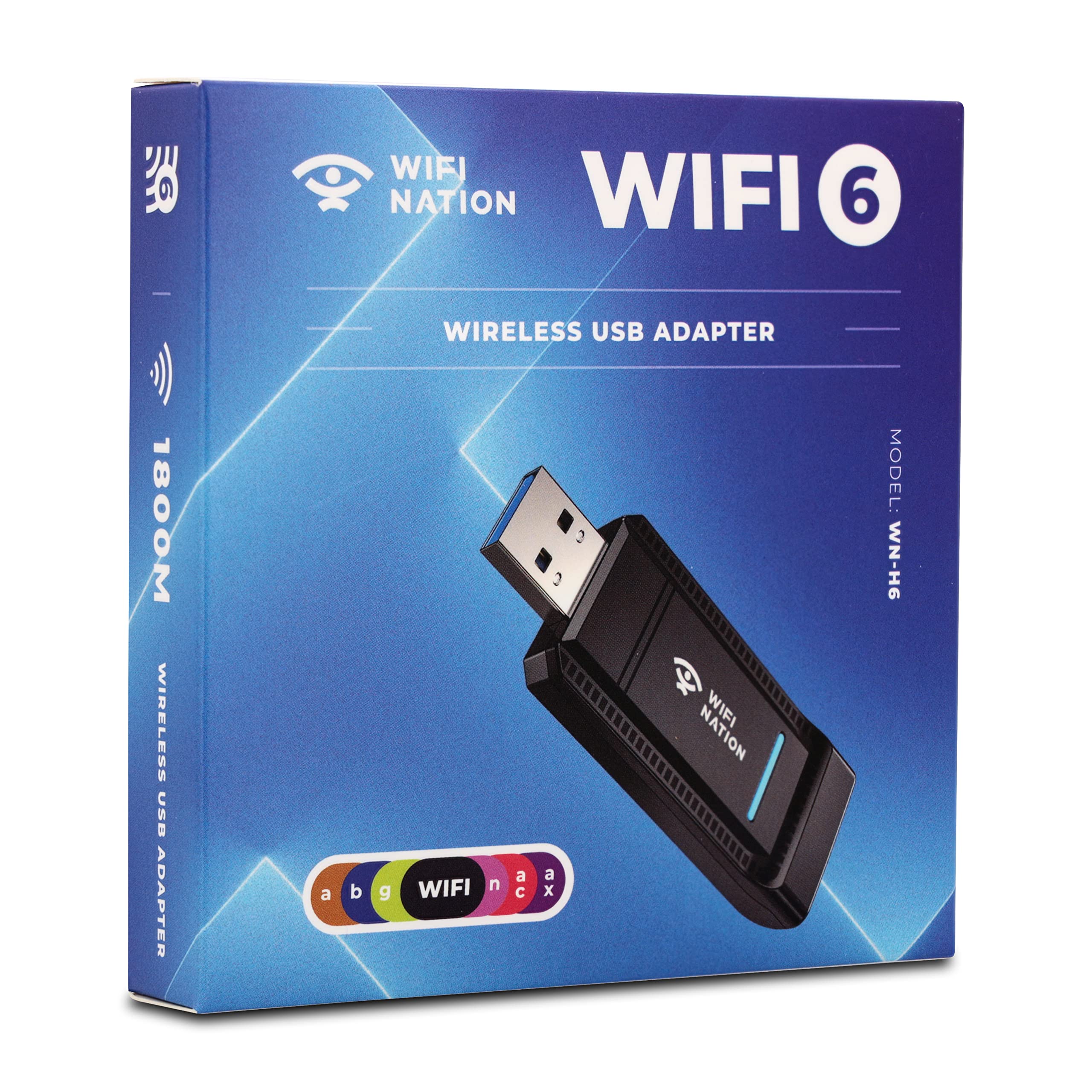 WiFi 6 AX1800 2T2R, puce USB 3.0 : RTL8832AU, adaptateur de dongle WiFi | adaptateur de carte réseau sans fil Gigabit 802.11ax | 5 GHz/2,4 GHz | Sécurité réseau WPA3 | Windows 7/10/11