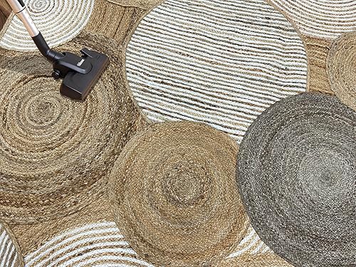 Miniatura 7 de ARTS OF JAIPUR Collection - Alfombra de pasillo de 3 x 10 pies, alfombra de yute festoneada, alfombra de yute natural, alfombra de pasillo de